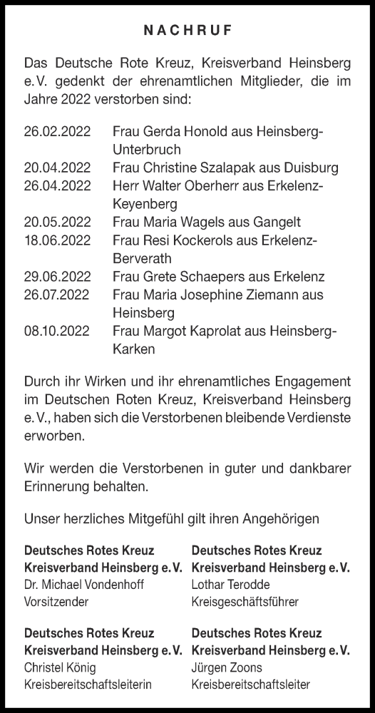 Traueranzeige von Im Gedenken 2022 von Zeitung am Sonntag