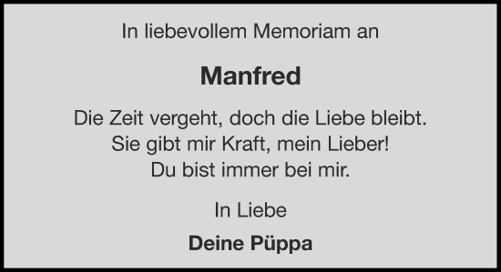 Traueranzeige von Manfred  von Aachener Zeitung / Aachener Nachrichten