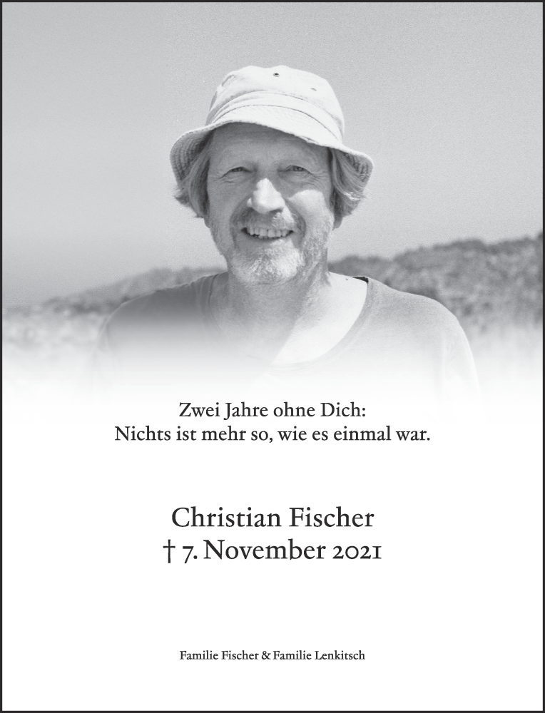  Traueranzeige für Christian Fischer vom 11.11.2023 aus Aachener Zeitung
