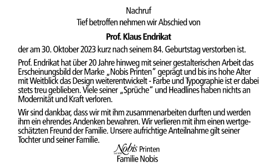 Traueranzeige von Klaus Endrikat von Aachener Zeitung