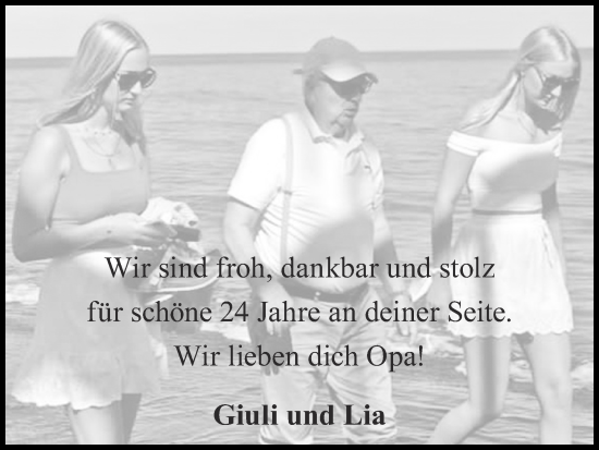 Traueranzeige von Wir lieben dich Opa!  von Zeitung am Sonntag