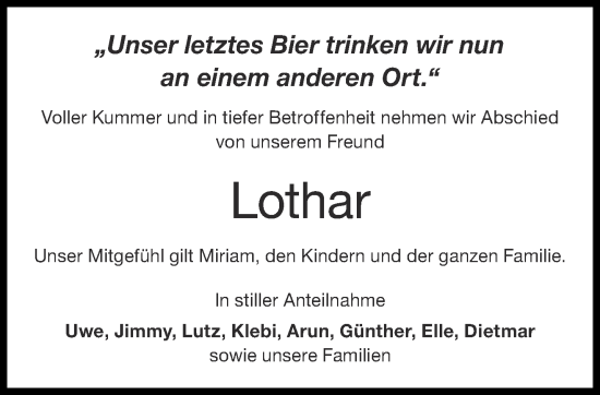 Traueranzeige von Lothar  von Aachener Zeitung