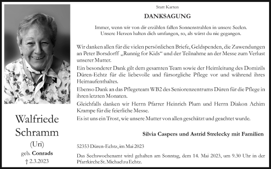 Traueranzeige von Walfriede Schramm von Zeitung am Sonntag