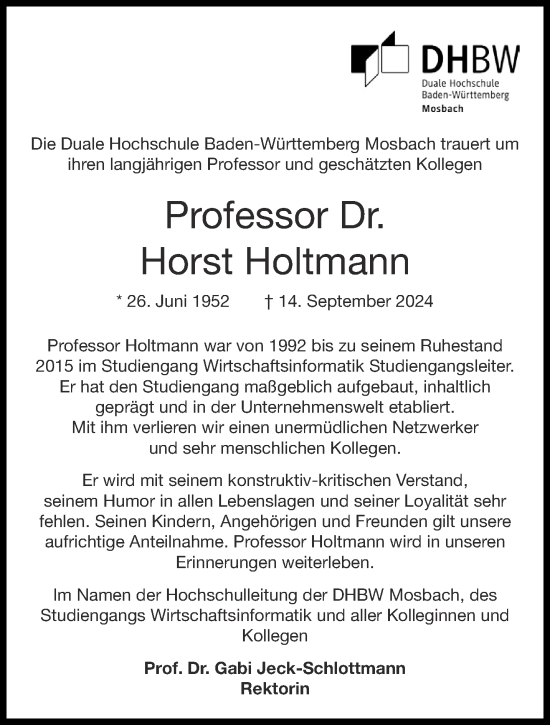 Traueranzeige von Horst Holtmann von Aachener Zeitung