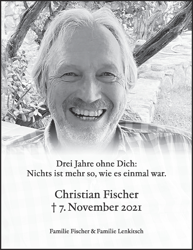  Traueranzeige für Christian Fischer vom 09.11.2024 aus Aachener Zeitung