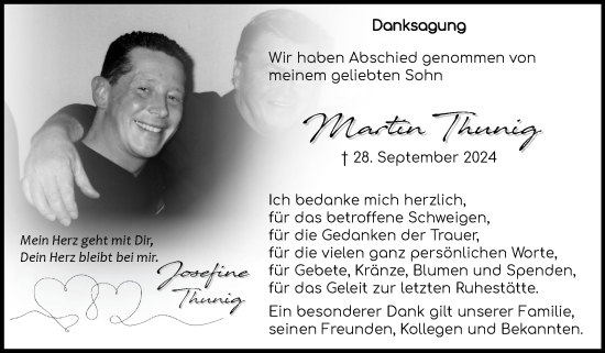 Traueranzeige von Martin Thunig von Zeitung am Sonntag