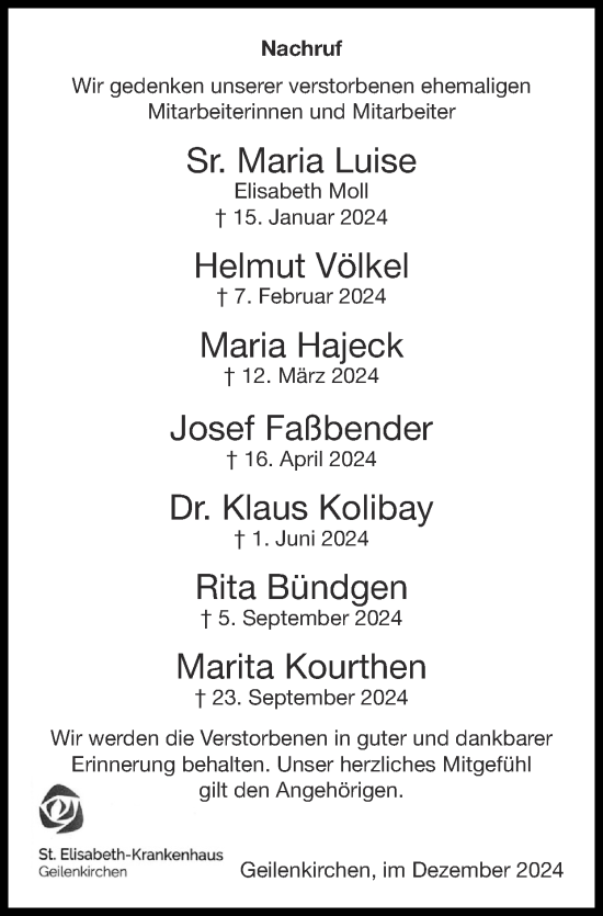 Traueranzeige von Marita Kourthen von Zeitung am Sonntag