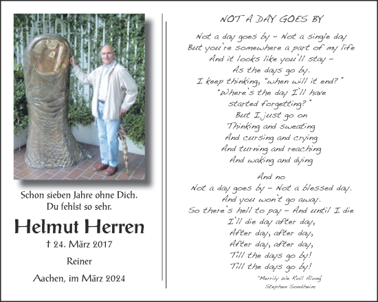 Traueranzeige von Helmut Herren von Aachener Zeitung