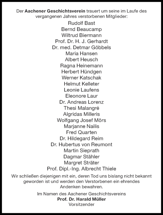 Traueranzeige von Totentafel vom 23.03.2024 von Aachener Zeitung