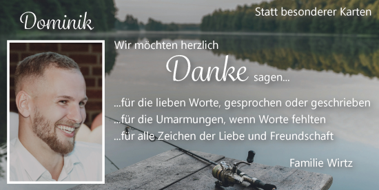 Traueranzeige von Dominik  von Zeitung am Sonntag