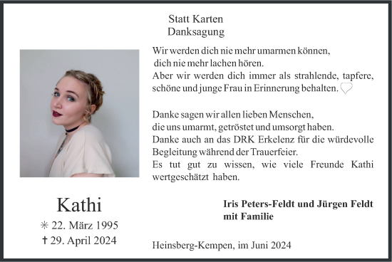 Traueranzeige von Kathi  von Zeitung am Sonntag
