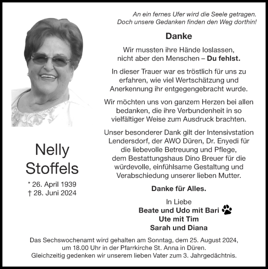 Traueranzeige von Nelly Stoffels von Zeitung am Sonntag