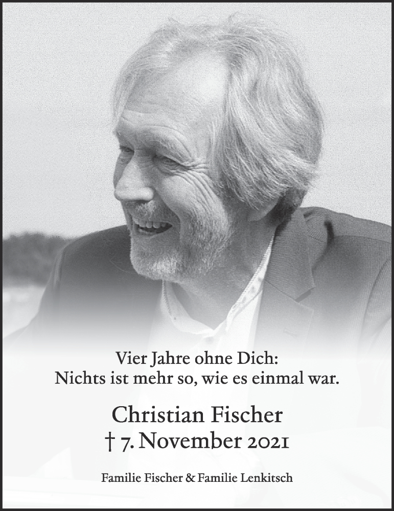  Traueranzeige für Christian Fischer vom 08.11.2025 aus Aachener Zeitung