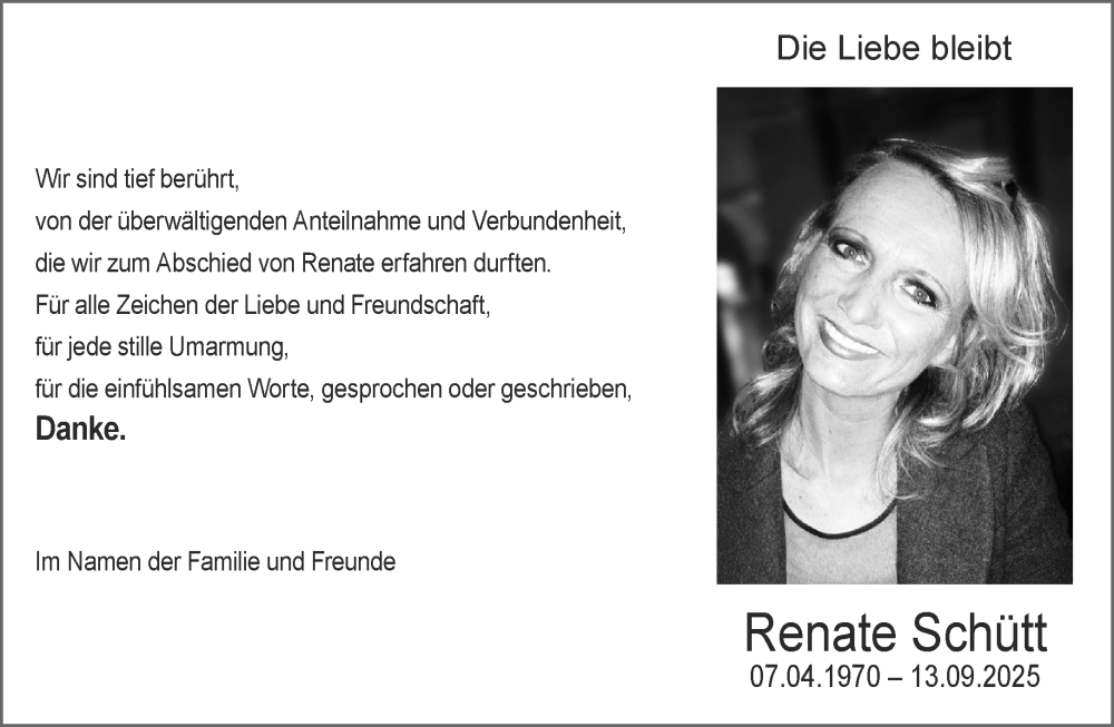  Traueranzeige für Renate Schütt vom 20.12.2025 aus Aachener Zeitung