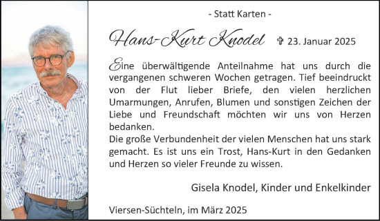 Traueranzeige von Hans-Kurt Knodel von Zeitung am Sonntag