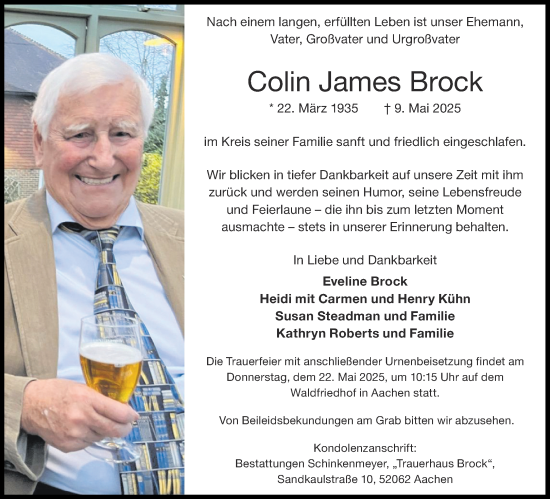 Traueranzeige von Colin James Brock von Aachener Zeitung