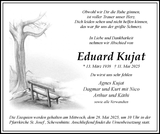 Traueranzeige von Eduard Kujat von Zeitung am Sonntag