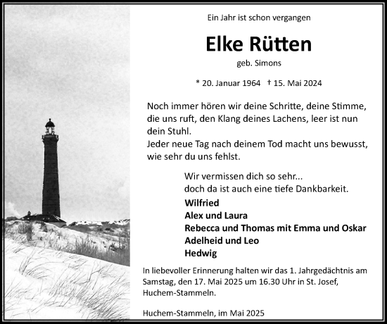 Traueranzeige von Elke Rüßen von Zeitung am Sonntag