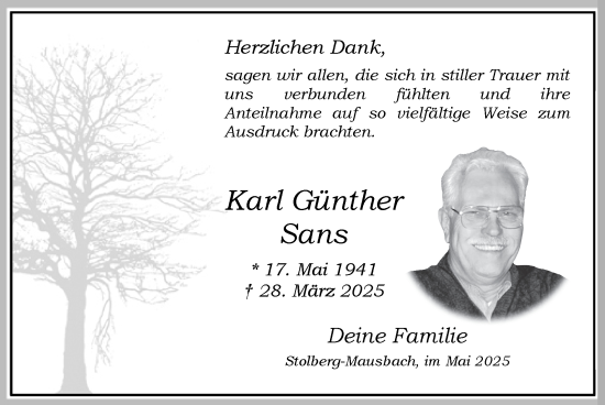 Traueranzeige von Karl Günther von Zeitung am Sonntag