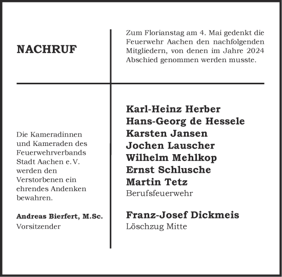 Traueranzeige von Karl-Heinz Herber von Aachener Zeitung