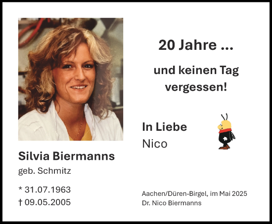 Traueranzeige von Silvia Biermanns von Zeitung am Sonntag