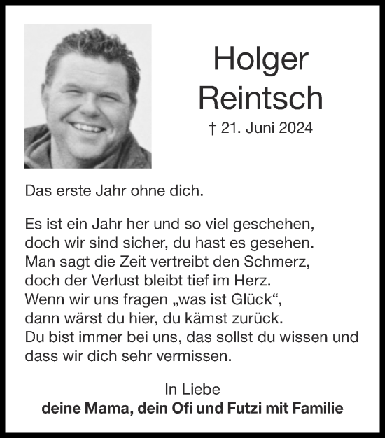 Traueranzeige von Holger Reintsch von Zeitung am Sonntag