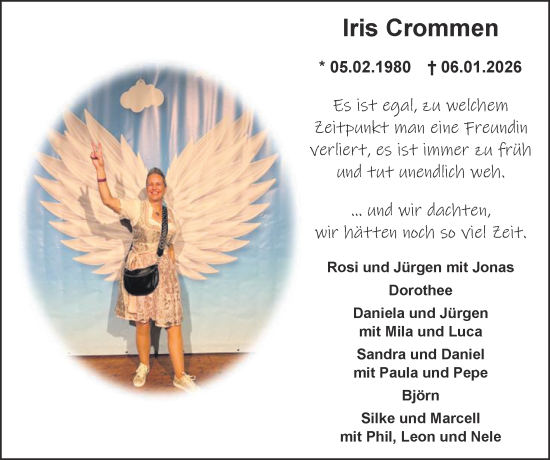 Traueranzeige von Iris Crommen von Zeitung am Sonntag