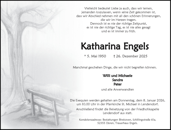 Traueranzeige von Katharina Engels von Aachener Zeitung